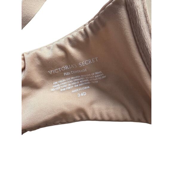 Victoria's Secret Full Coverage Bra 34D Womens Tan Underwired Padded - Picture 4 of 4
